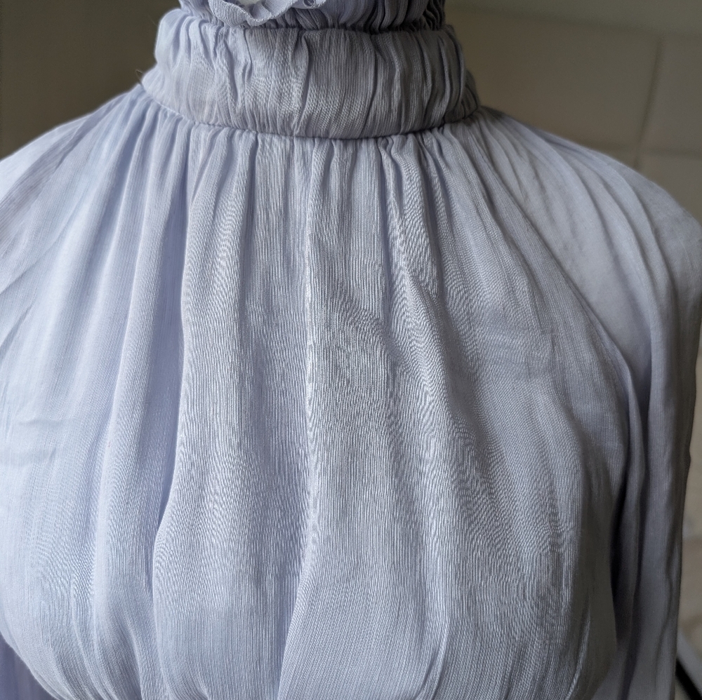 Zimmermann Lavender High-Neck Long-Sleeve Mini Dress - Picture 4 of 6